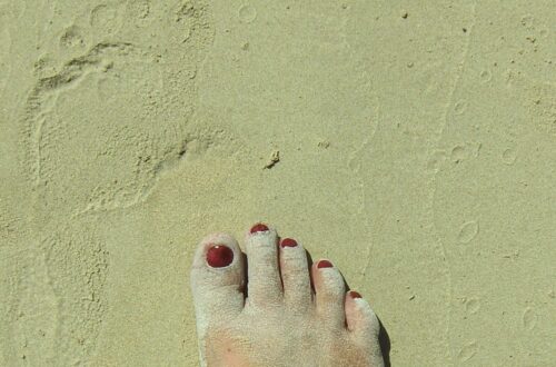 Foot & print in GPS sand